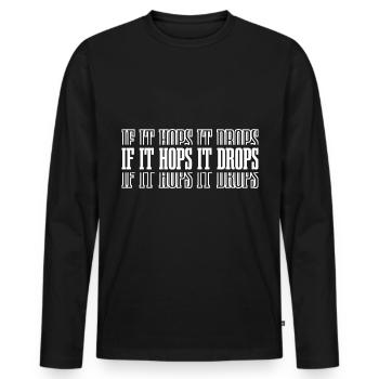 If It Hops It Drops 8 - Männer Premium Bio Langarmshirt - Schwarz - Vorne - Nico (187cm)