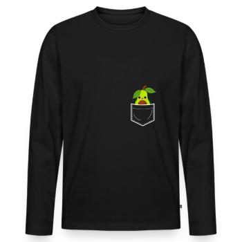 Avocat dans la poche thoracique - T-shirt manches longues Premium bio Homme - noir - Devant - Nico (187cm)
