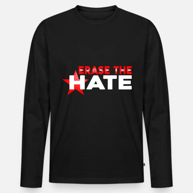 Erase the Hate 6 - Männer Premium Bio Langarmshirt - Schwarz