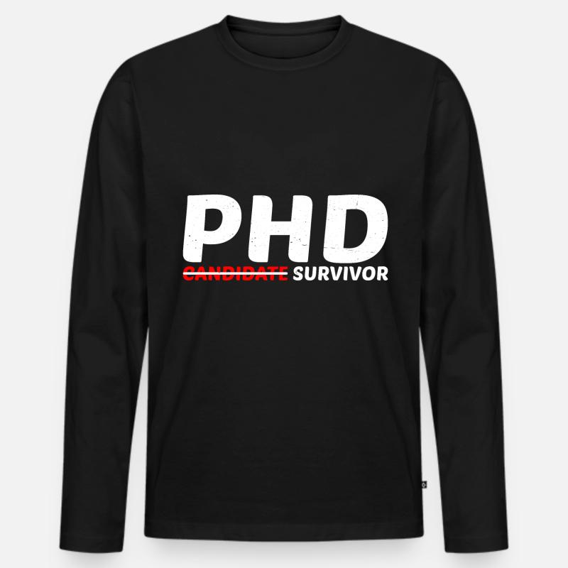 Phd Candidate Survivor 11 - Männer Premium Bio Langarmshirt - Schwarz