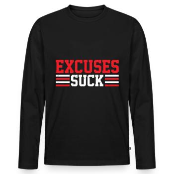 Excuses Suck 6 - T-shirt manches longues Premium bio Homme - noir - Devant - Nico (187cm)