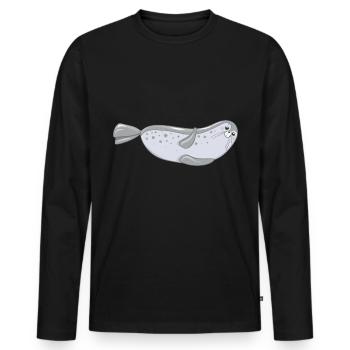 seal - Men's Premium Organic Long Sleeve Shirt - black - Front - Nico (187cm)