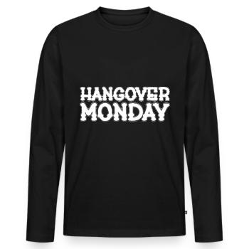 Hangover Monday - Men's Premium Organic Long Sleeve Shirt - black - Front - Nico (187cm)