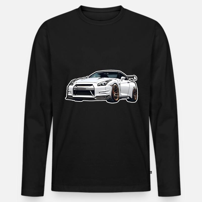 Jdm / Tuning / Turbolader / Felgen / Chiptuning - Männer Premium Bio Langarmshirt - Schwarz