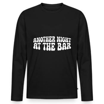 Une autre nuit au bar 4 - T-shirt manches longues Premium bio Homme - noir - Devant - Nico (187cm)