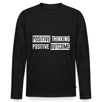 Positive Thinking Positive Outcome - Men's Premium Organic Long Sleeve Shirt - black - Front - Nico (187cm)
