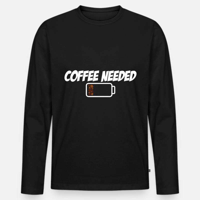 Coffee Needed - Männer Premium Bio Langarmshirt - Schwarz