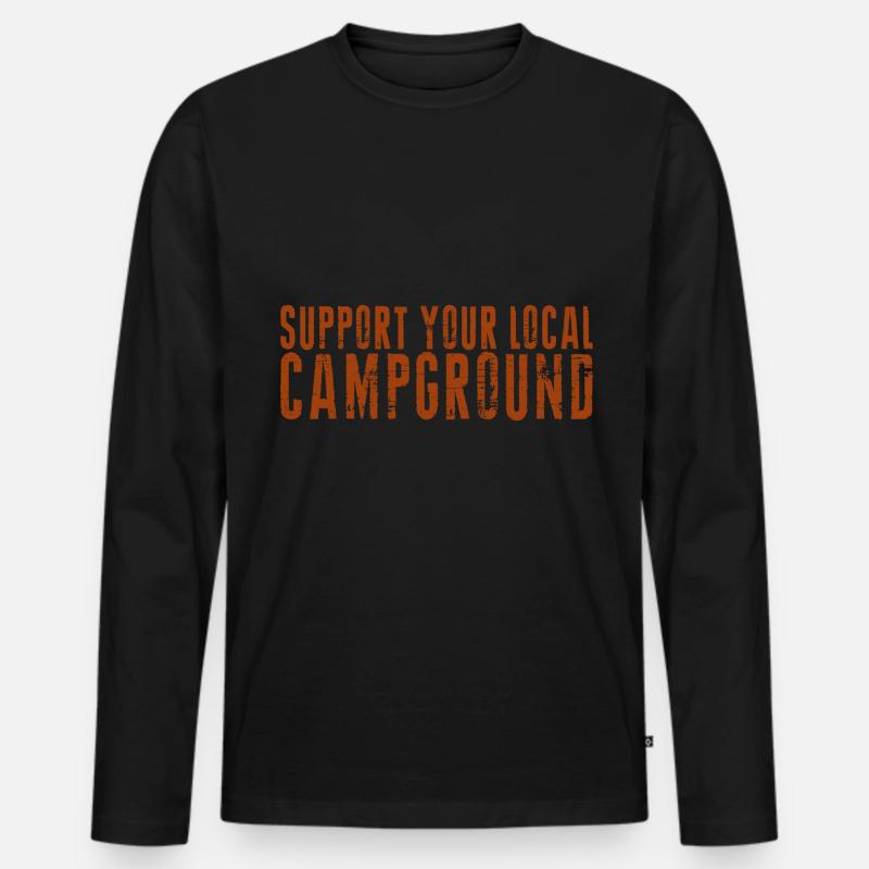 Support Your Local Campground - Männer Premium Bio Langarmshirt - Schwarz