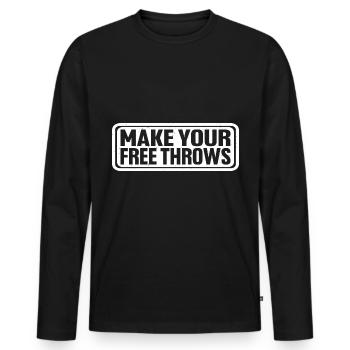 Make Your Free Throws 4 - Men's Premium Organic Long Sleeve Shirt - black - Front - Nico (187cm)
