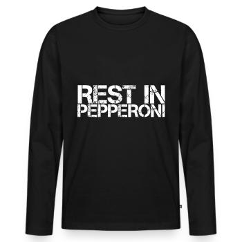 Reste à Pepperoni 3 - T-shirt manches longues Premium bio Homme - noir - Devant - Nico (187cm)