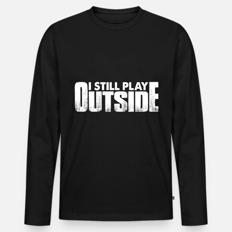 I Still Play Outside 4 - Männer Premium Bio Langarmshirt - Schwarz