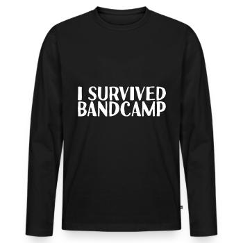I Survived Bandcamp - Männer Premium Bio Langarmshirt - Schwarz - Vorne - Nico (187cm)