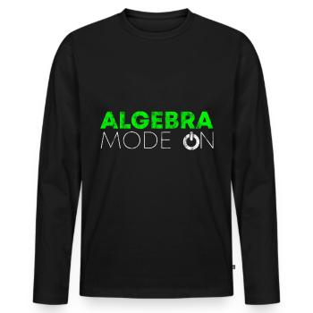 Algebra Mode On 3 - Men's Premium Organic Long Sleeve Shirt - black - Front - Nico (187cm)