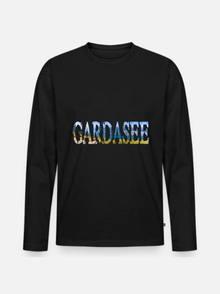 Lake Garda Italy - Men's Premium Organic Long Sleeve Shirt - black