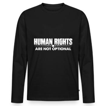 Human Rights Are Not Optional 12 - Men's Premium Organic Long Sleeve Shirt - black - Front - Nico (187cm)