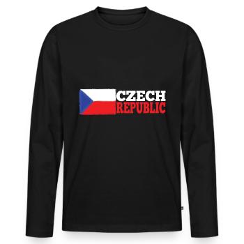 Czech Republic - Men's Premium Organic Long Sleeve Shirt - black - Front - Nico (187cm)