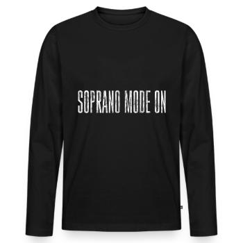Mode Soprano activé 3 - T-shirt manches longues Premium bio Homme - noir - Devant - Nico (187cm)