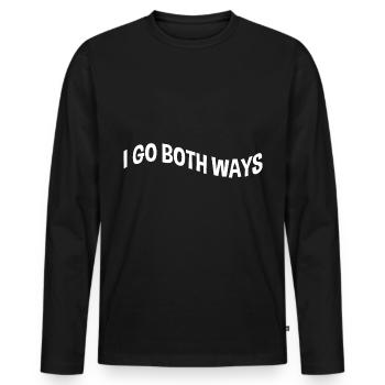 Je vais dans les deux sens - T-shirt manches longues Premium bio Homme - noir - Devant - Nico (187cm)