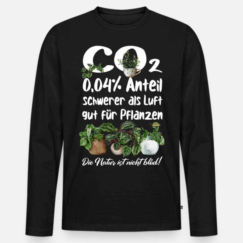CO2 - Männer Premium Bio Langarmshirt - Schwarz