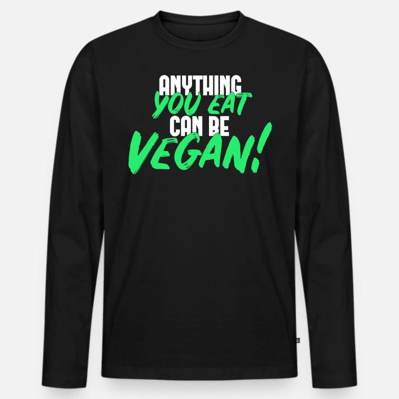 anything can be vegan - Männer Premium Bio Langarmshirt - Schwarz