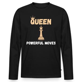 Chess Saying Gift Checkmate Queens Gambit - T-shirt manches longues Premium bio Homme - noir - Devant - Nico (187cm)