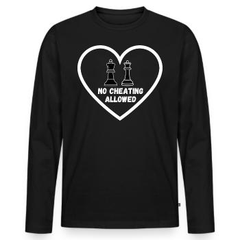 Schach Trend Chess Cheating Cheat Queens Gambit - Men's Premium Organic Long Sleeve Shirt - black - Front - Nico (187cm)