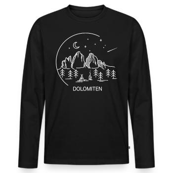 Dolomites Trois Pics Randonnée Tyrol du Sud Souvenir - T-shirt manches longues Premium bio Homme - noir - Devant - Nico (187cm)