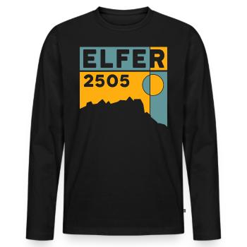 Elfer Berg Hiking Elferspitze Hike Mountain Tour - Men's Premium Organic Long Sleeve Shirt - black - Front - Nico (187cm)
