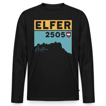 Elfer Berg Elferspitze Hike Normalweg Tirol - Men's Premium Organic Long Sleeve Shirt - black - Front - Nico (187cm)