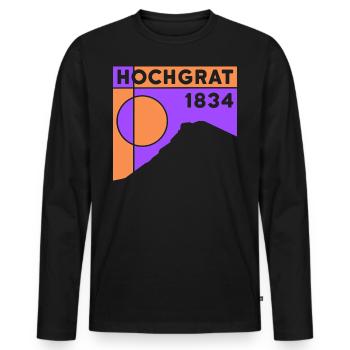Hochgrat Nagelfluh Oberstaufen Wandern Klettern - Männer Premium Bio Langarmshirt - Schwarz - Vorne - Nico (187cm)