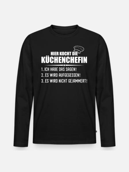 Cooking Funny Cook Chef Gift - Men's Premium Organic Long Sleeve Shirt - black