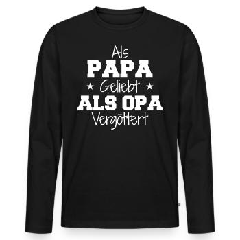 Loved as dad, idolized as grandpa - Men's Premium Organic Long Sleeve Shirt - black - Front - Nico (187cm)