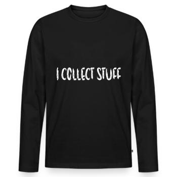 I Collect Stuff - Männer Premium Bio Langarmshirt - Schwarz - Vorne - Nico (187cm)