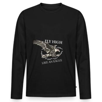 Fliege hoch wie ein Adler - Weed Kiffen Marijuana - Männer Premium Bio Langarmshirt - Schwarz - Vorne - Nico (187cm)
