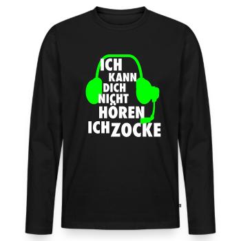Gamer Zocker PC Konsole lustiger Spruch Konsolen - Männer Premium Bio Langarmshirt - Schwarz - Vorne - Nico (187cm)