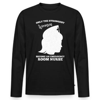 Notaufnahme Krankenschwester Krankenpflege - Männer Premium Bio Langarmshirt - Schwarz - Vorne - Nico (187cm)