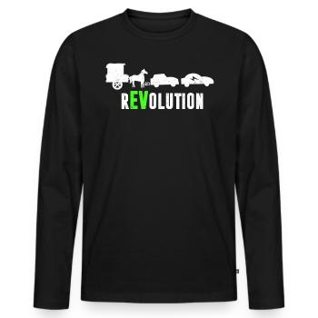 Drôle de voiture électrique rEVolution mobilité électrique - T-shirt manches longues Premium bio Homme - noir - Devant - Nico (187cm)