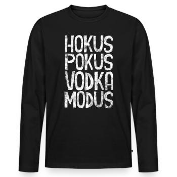 Hokus Pokus Vodka Modus - Männer Premium Bio Langarmshirt - Schwarz - Vorne - Nico (187cm)