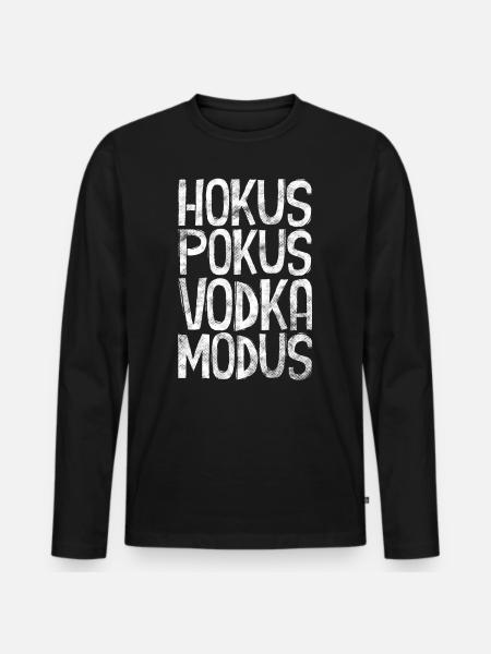Hokus Pokus Vodka Modus - Männer Premium Bio Langarmshirt - Schwarz