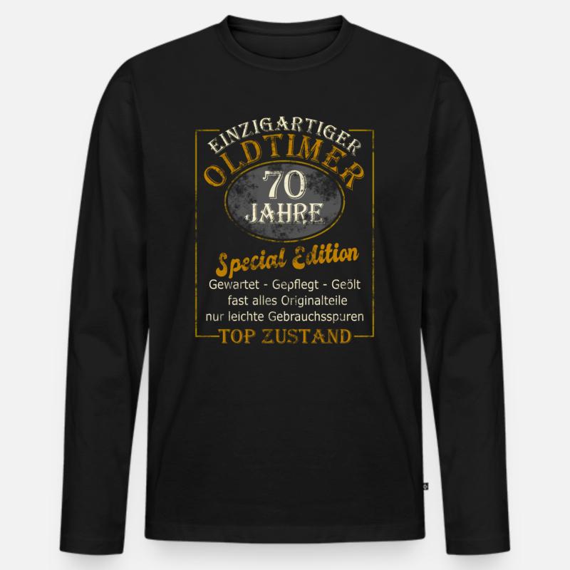 70 Geburtstag 70 Jahre Siebzig Geburtstag 1950 - Männer Premium Bio Langarmshirt - Schwarz
