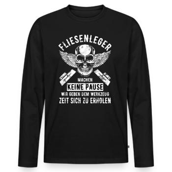 Fliesenleger Fliesen Handwerker Arbeit Kollege - Männer Premium Bio Langarmshirt - Schwarz - Vorne - Nico (187cm)