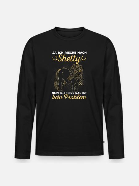 Shetlandpony Shetty Shettypony - Männer Premium Bio Langarmshirt - Schwarz