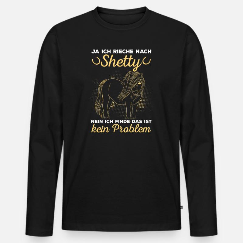 Shetlandpony Shetty Shettypony - Männer Premium Bio Langarmshirt - Schwarz