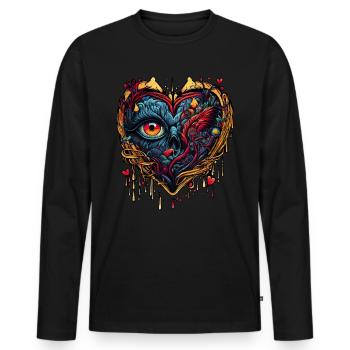 Mystery Love - Men's Premium Organic Long Sleeve Shirt - black - Front - Nico (187cm)