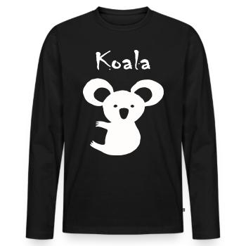 Koala - Männer Premium Bio Langarmshirt - Schwarz - Vorne - Nico (187cm)