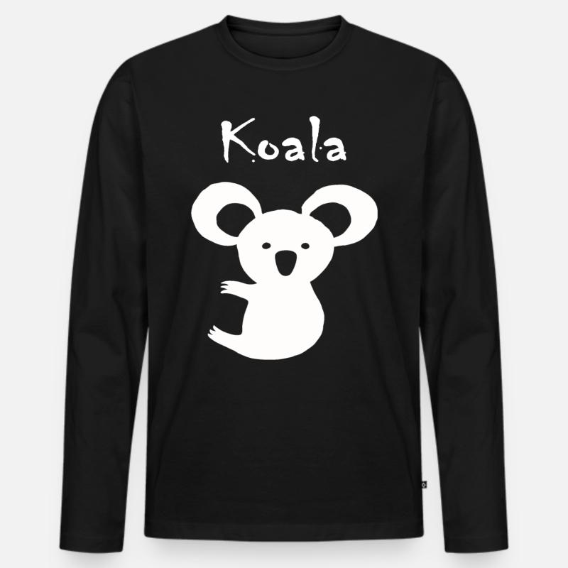 Koala - Männer Premium Bio Langarmshirt - Schwarz