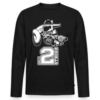 Motor 2T - Männer Premium Bio Langarmshirt - Schwarz - Vorne - Nico (187cm)
