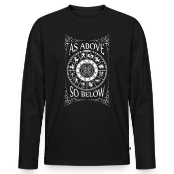 Astronomie Zodiac Uhr Shirt Sternbild Sternzeichen - Männer Premium Bio Langarmshirt - Schwarz - Vorne - Nico (187cm)