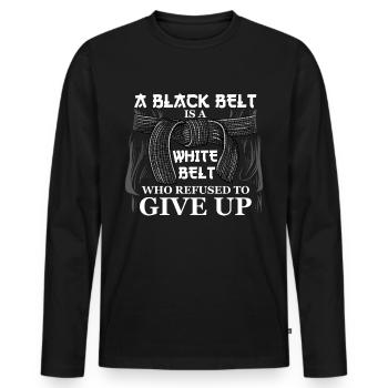 Martian arts a black belt is a white belt karate - Men's Premium Organic Long Sleeve Shirt - black - Front - Nico (187cm)