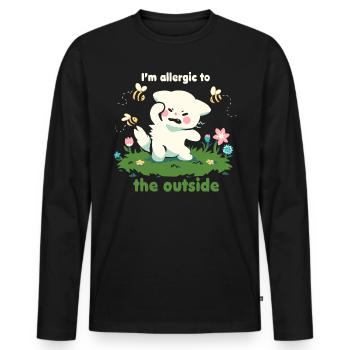 Allergic to the Outside - Men's Premium Organic Long Sleeve Shirt - black - Front - Nico (187cm)
